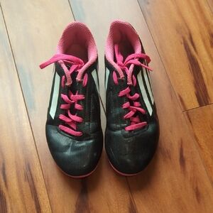 Adidas Pink And Black Child's Soccer Cleats